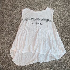 White Breaking News Friday tank top
